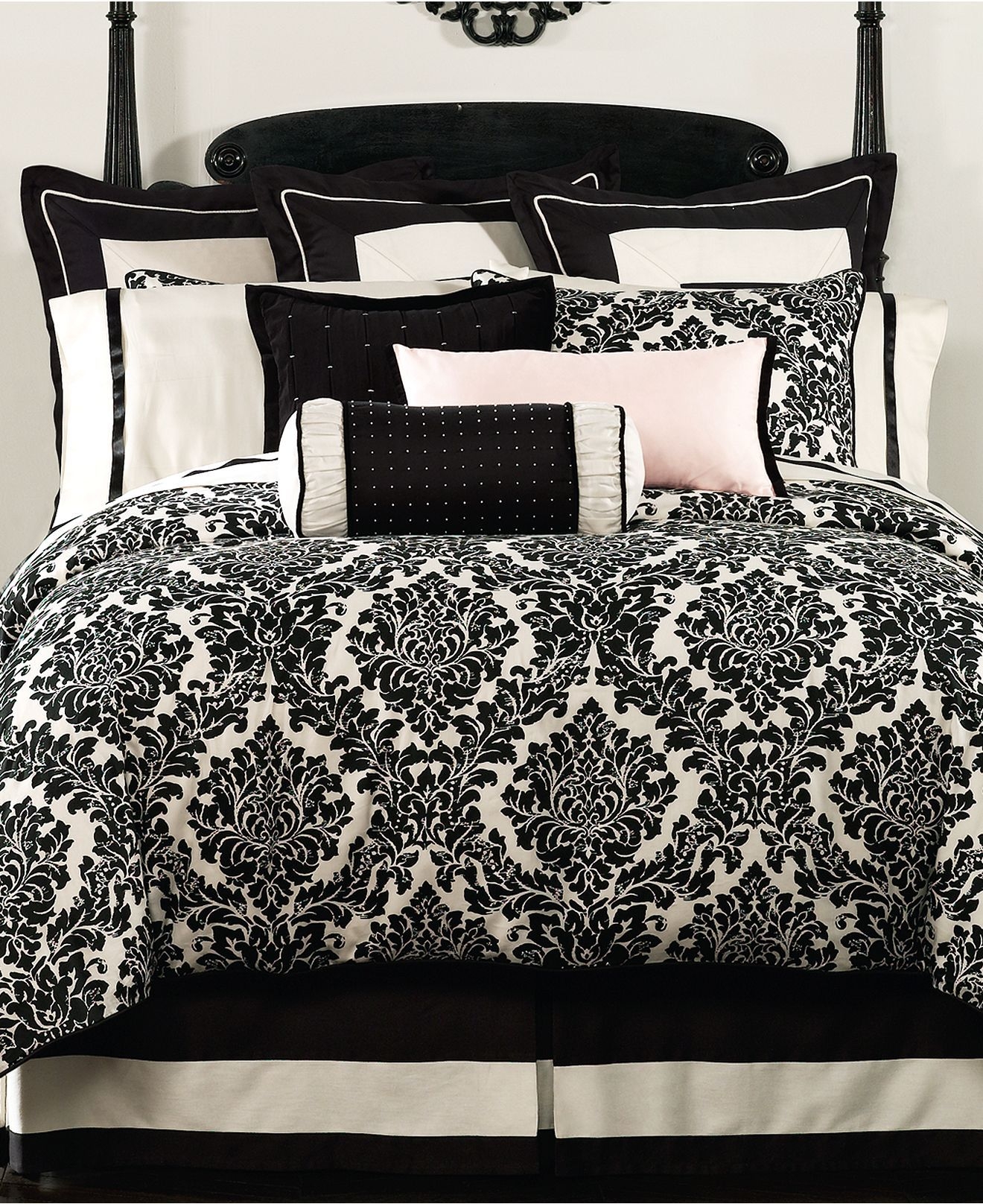 Black and white damask duvet cover