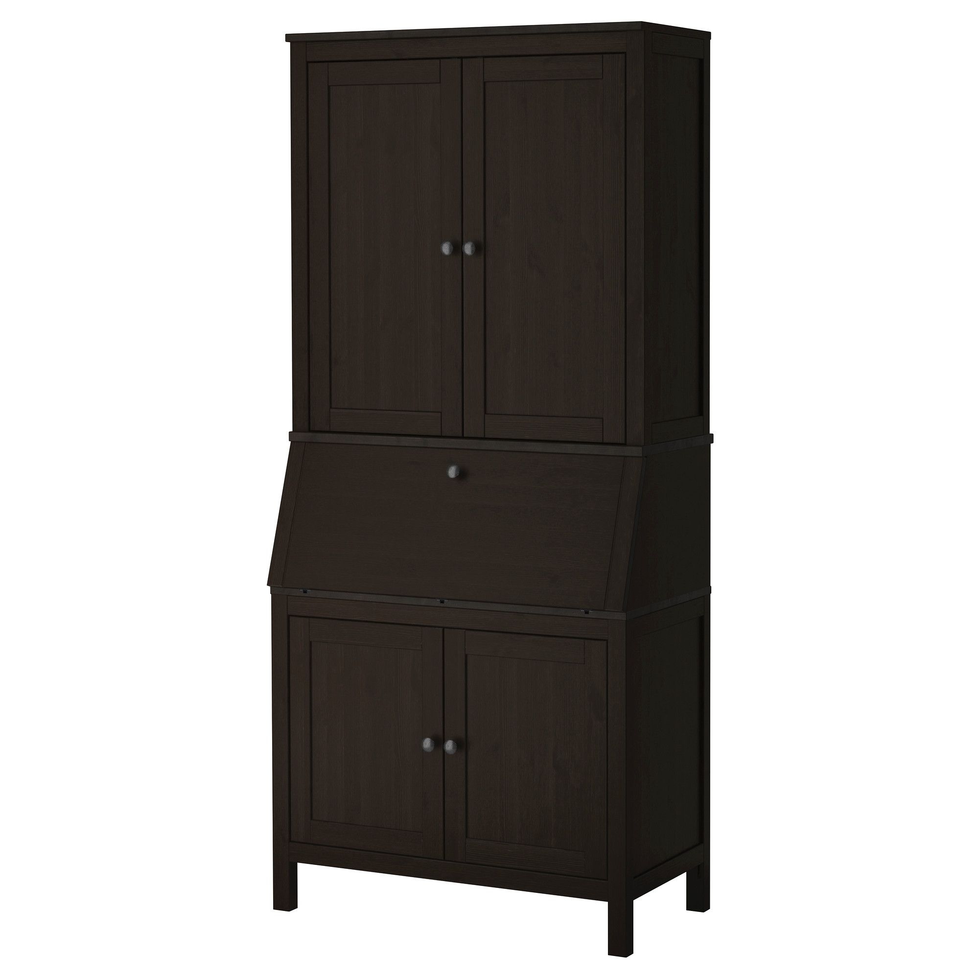Black secretary desk with hutch