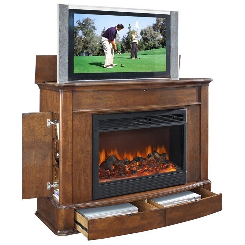 Fireplace tv lift