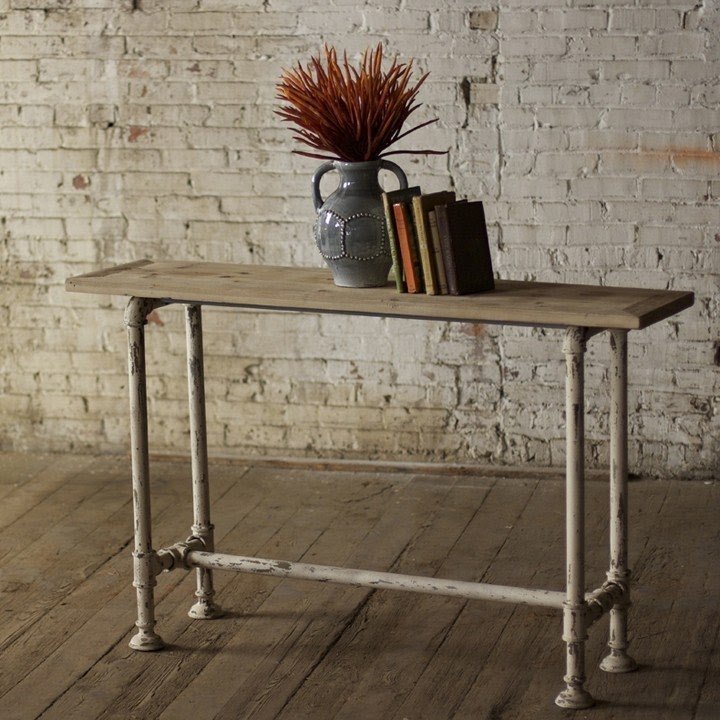 Industrial metal console table