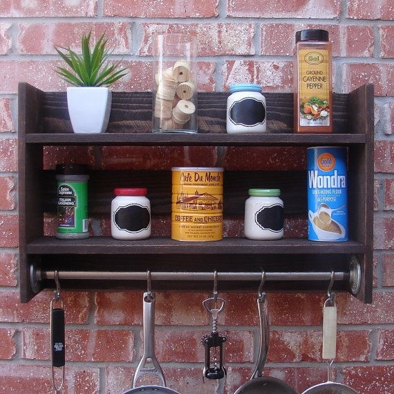 Industrial Rustic Kitchen Wall Shelf
