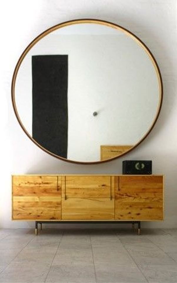 Large dark wood mirror