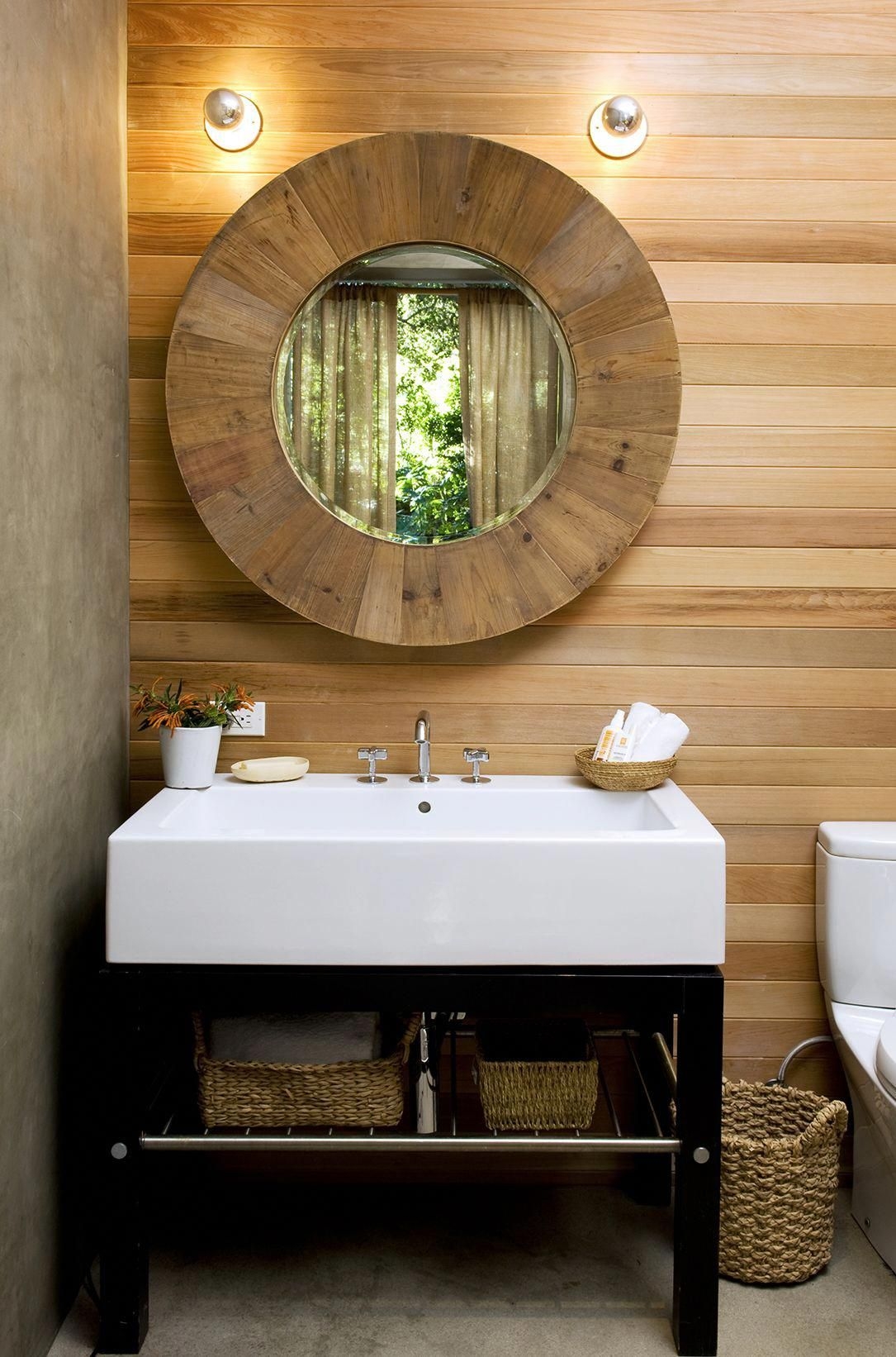 Large wood mirror