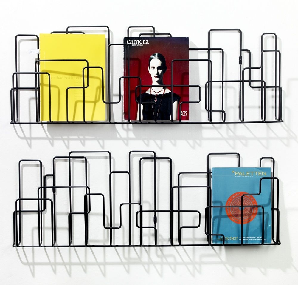 Modern wall mounted magazine rack 16