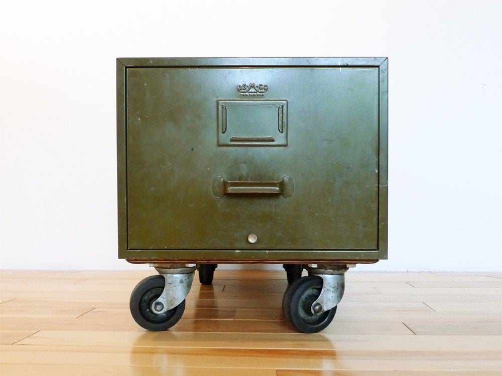 Vintage os m co filing cabinet on