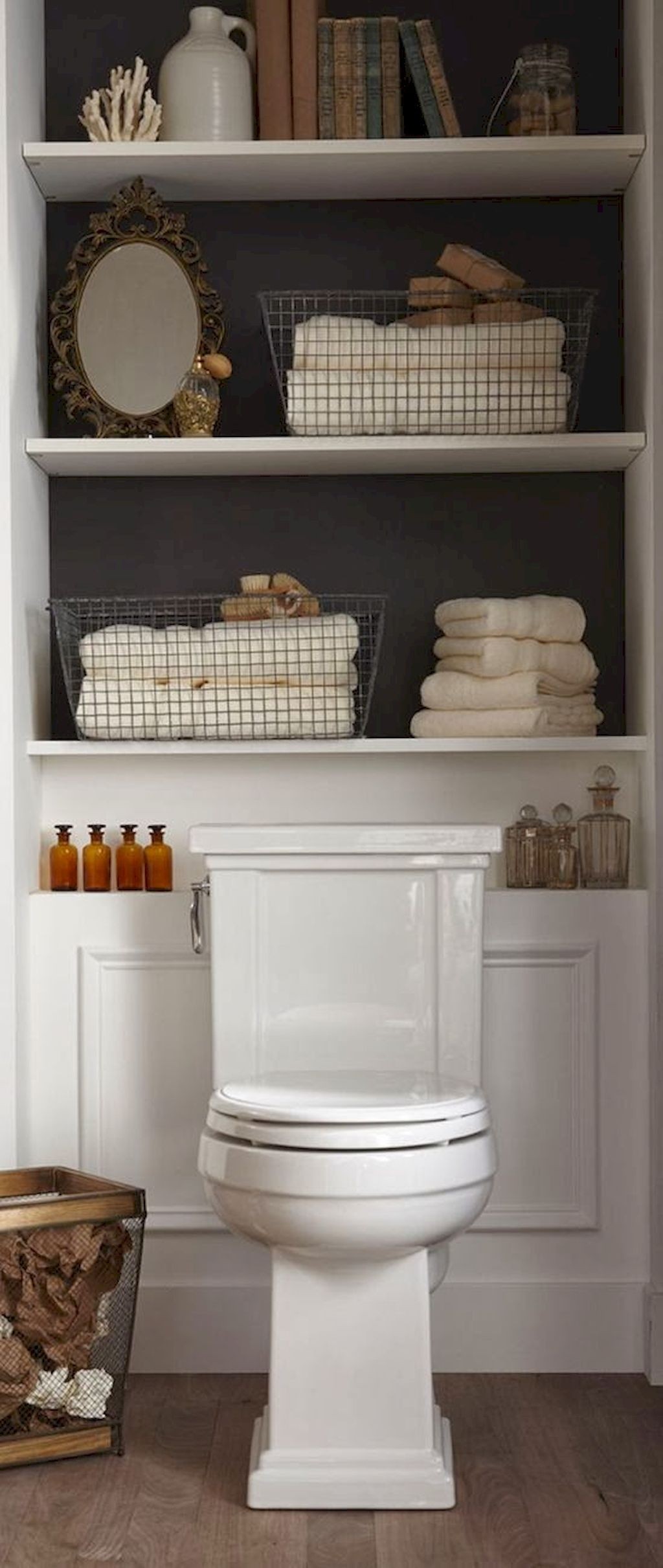 White over the toilet storage
