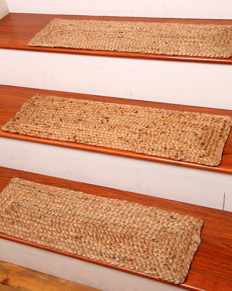 NaturalAreaRugs Broadway Jute Carpet Stair Treads, 9" x 29" (Set of 13)