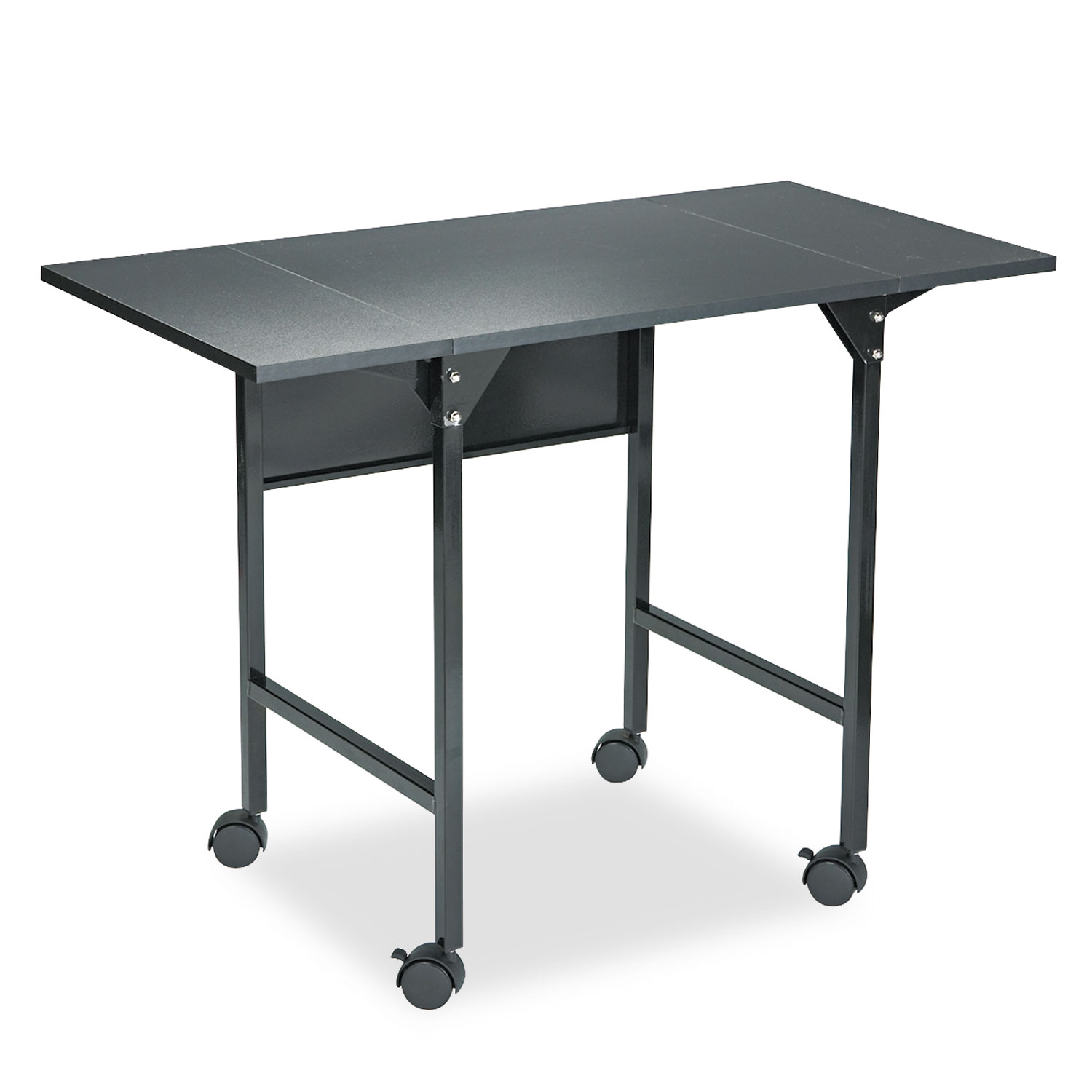 Safco 1876BL - Mobile Machine Stand w/Drop Leaves, 2-Shelf, 36w x 18d x 26-3/4h, Black