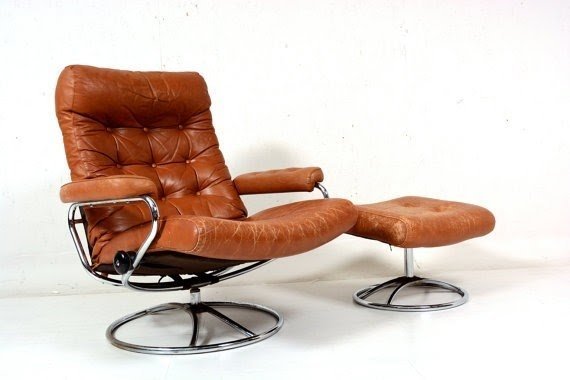 Vintage 70s chrome ekornes stressless