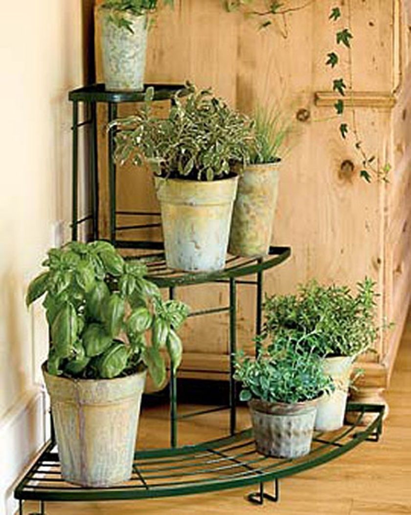 Corner flower stand