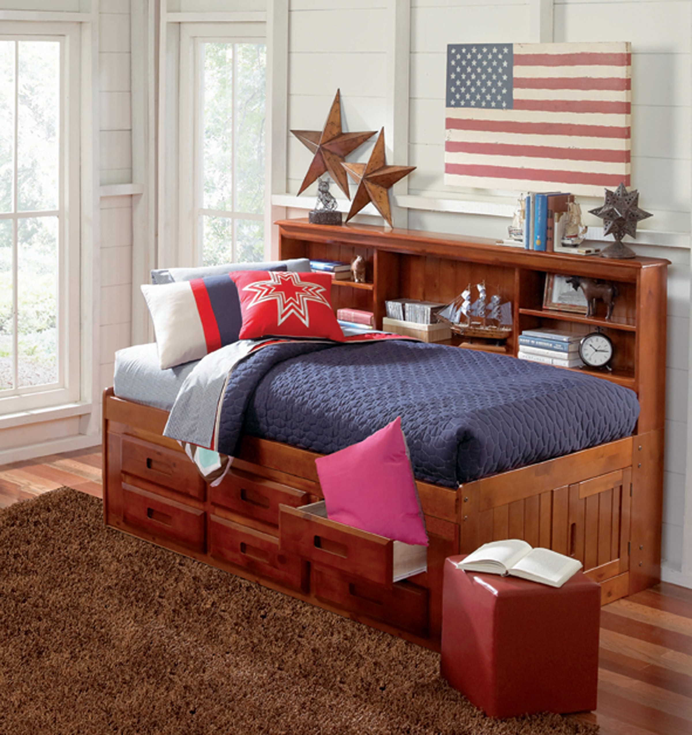 Discovery World Furniture Bookcase Daybed With Drawers And Trundle