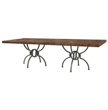 Double pedestal table base