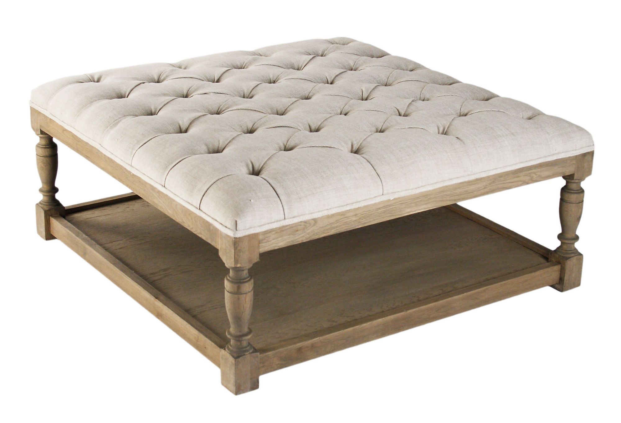 Ottoman coffee table with shelf
