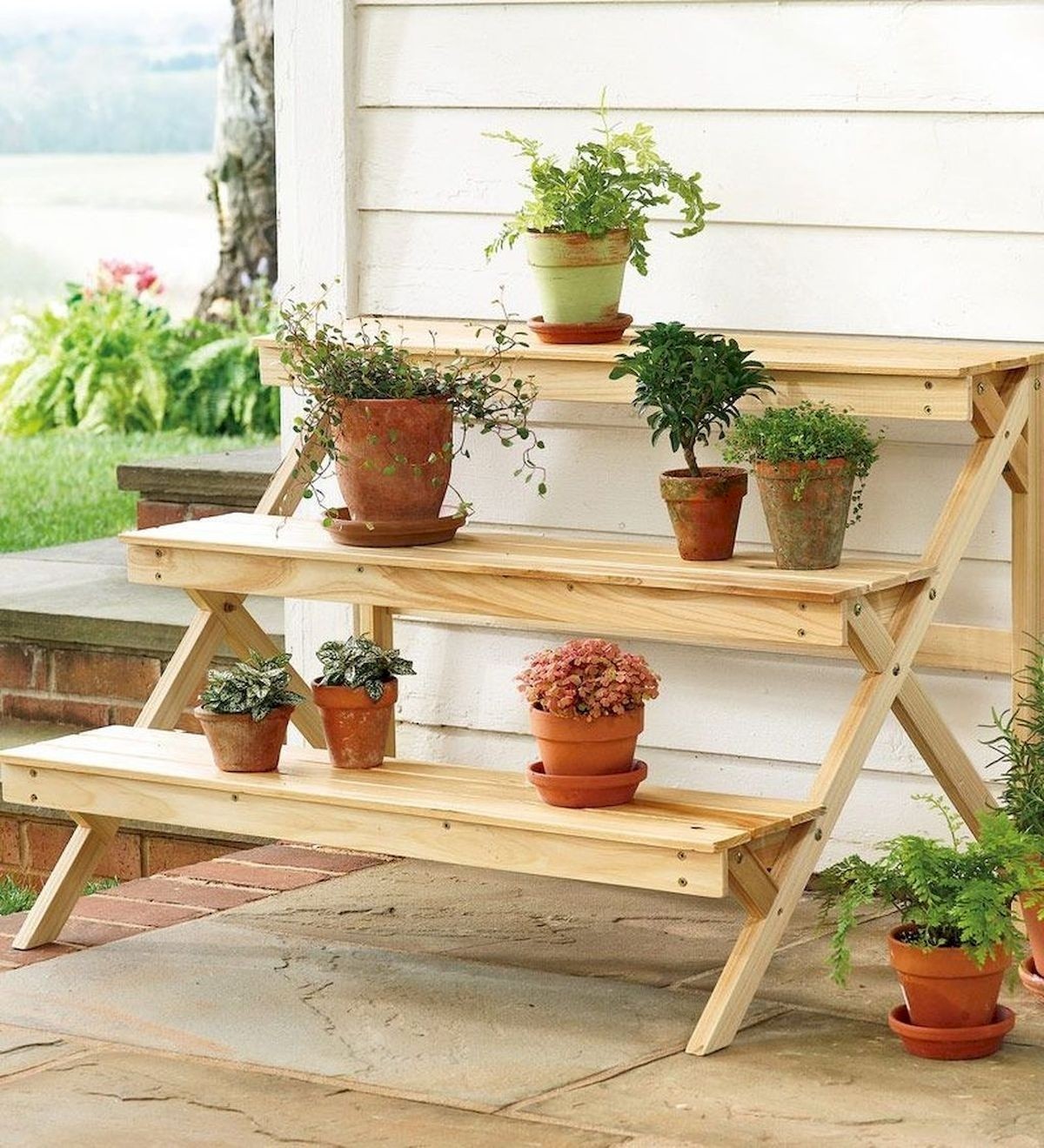 Tiered corner plant stand 8