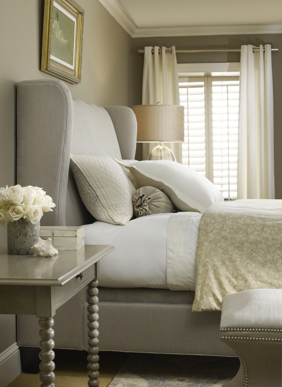 Wingback upholstered bed 1