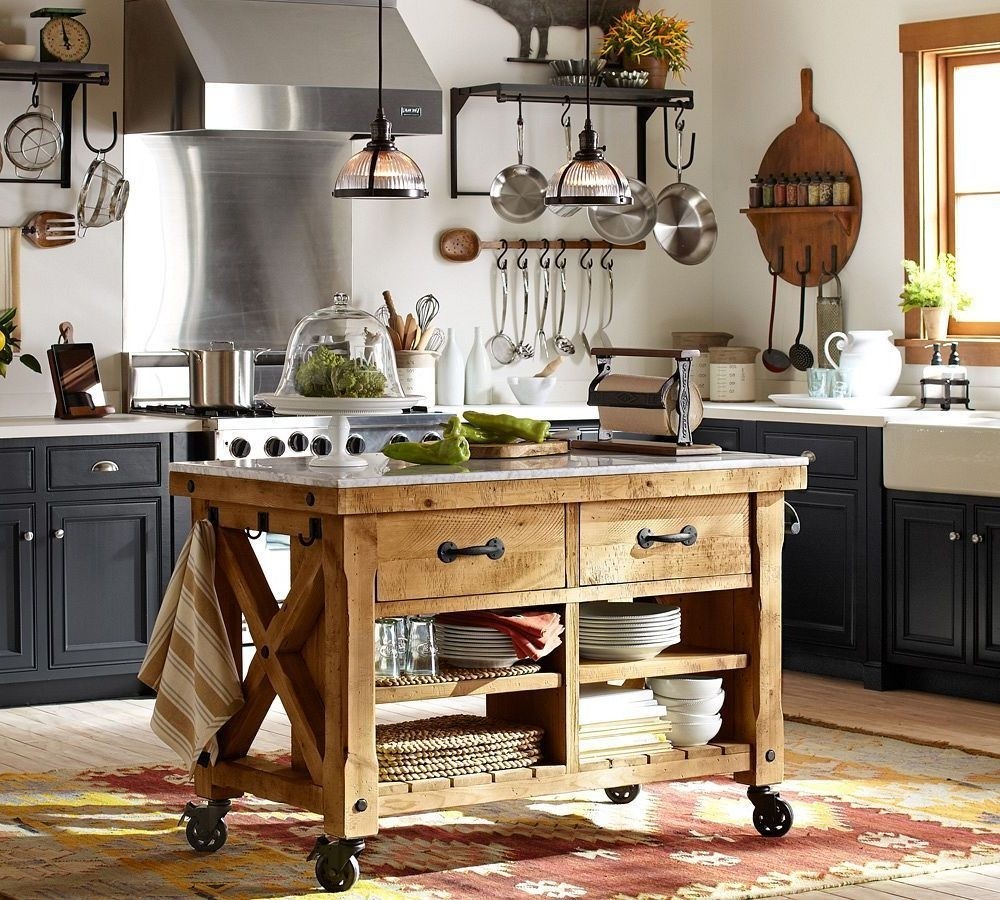 Hamilton Fixed Reclaimed Wood Marble Top Kitchen Table Large