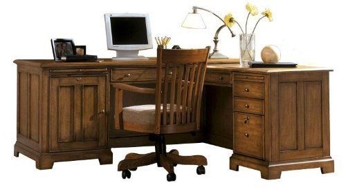 L shaped oak desk
