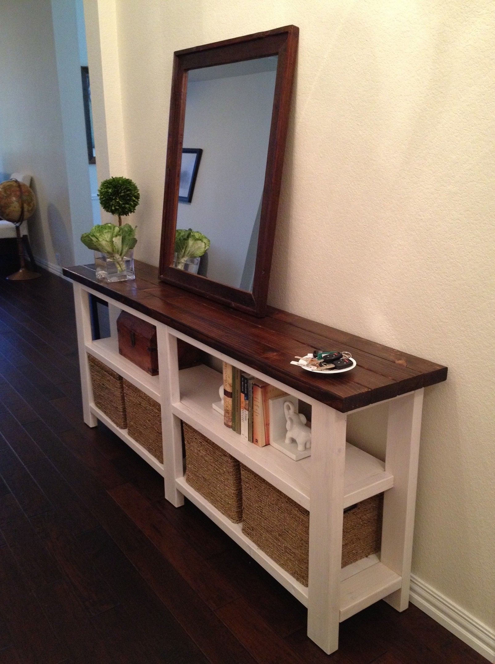 Narrow console table with storage