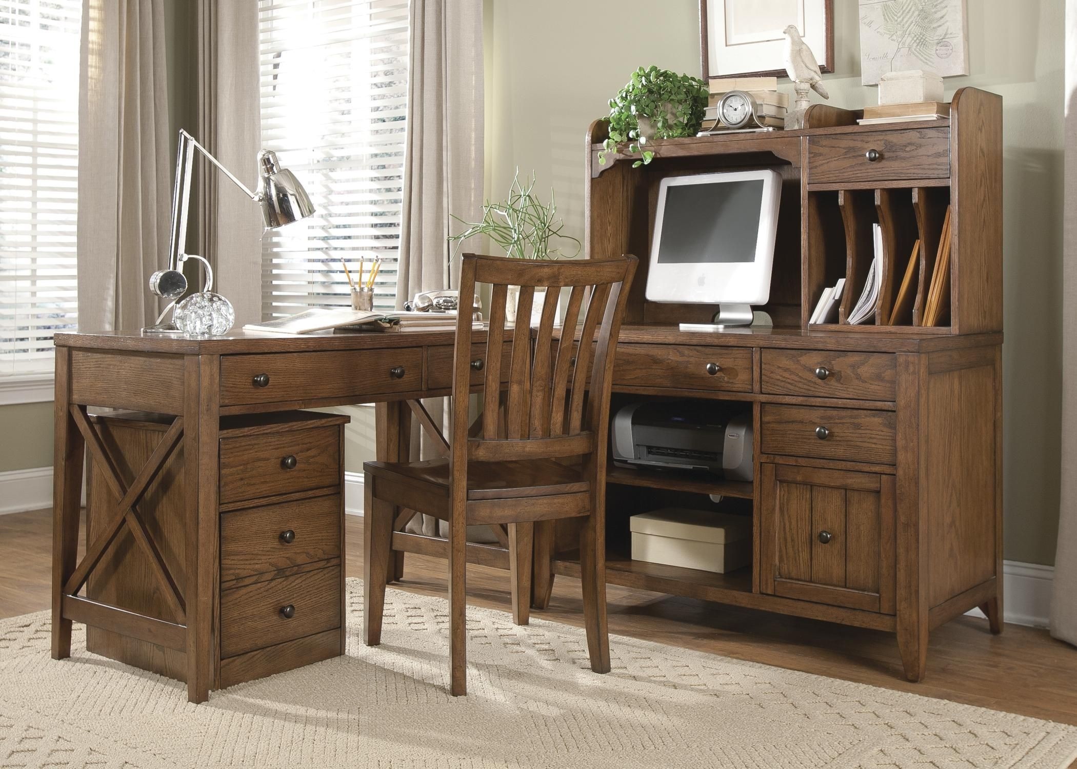 Oak l shaped desk 31