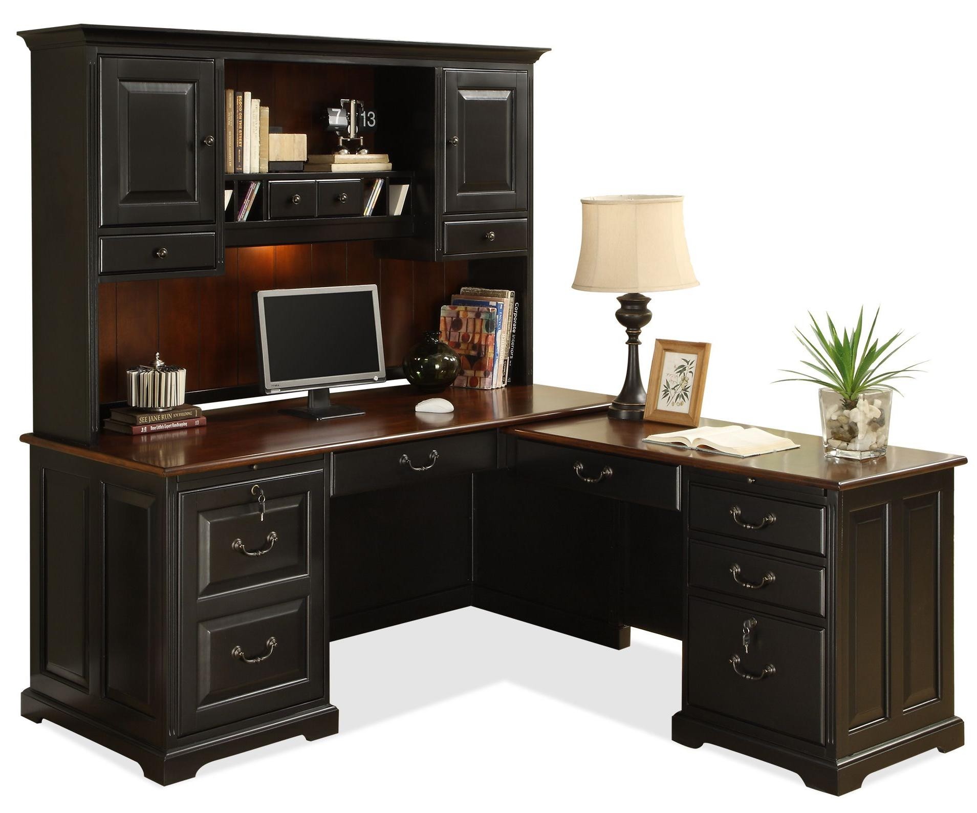 Oak l shaped desk 4