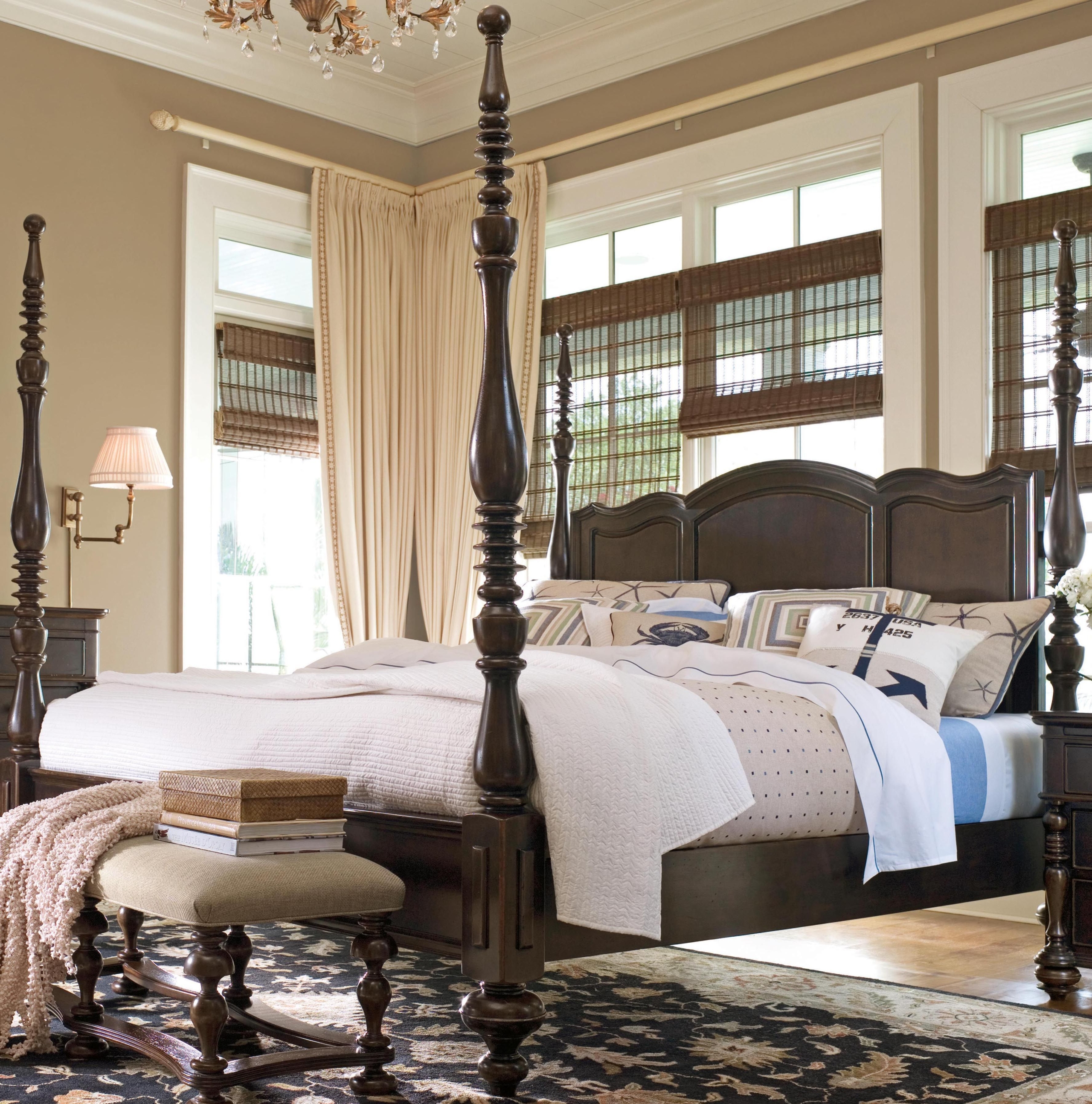 Paula Deen Home Savannah Four Poster Bed In Tobacco