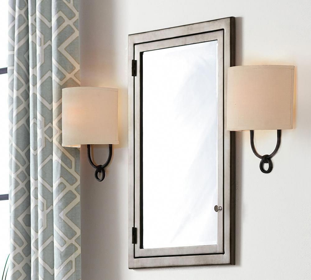 Rustic metal recessed medicine cabinet