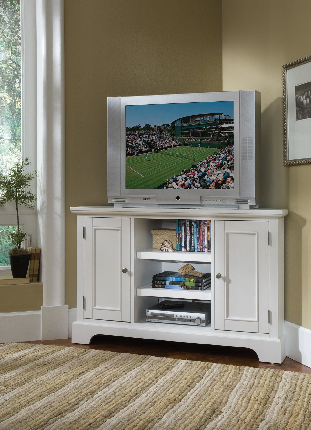 Tall corner tv cabinet with doors 1