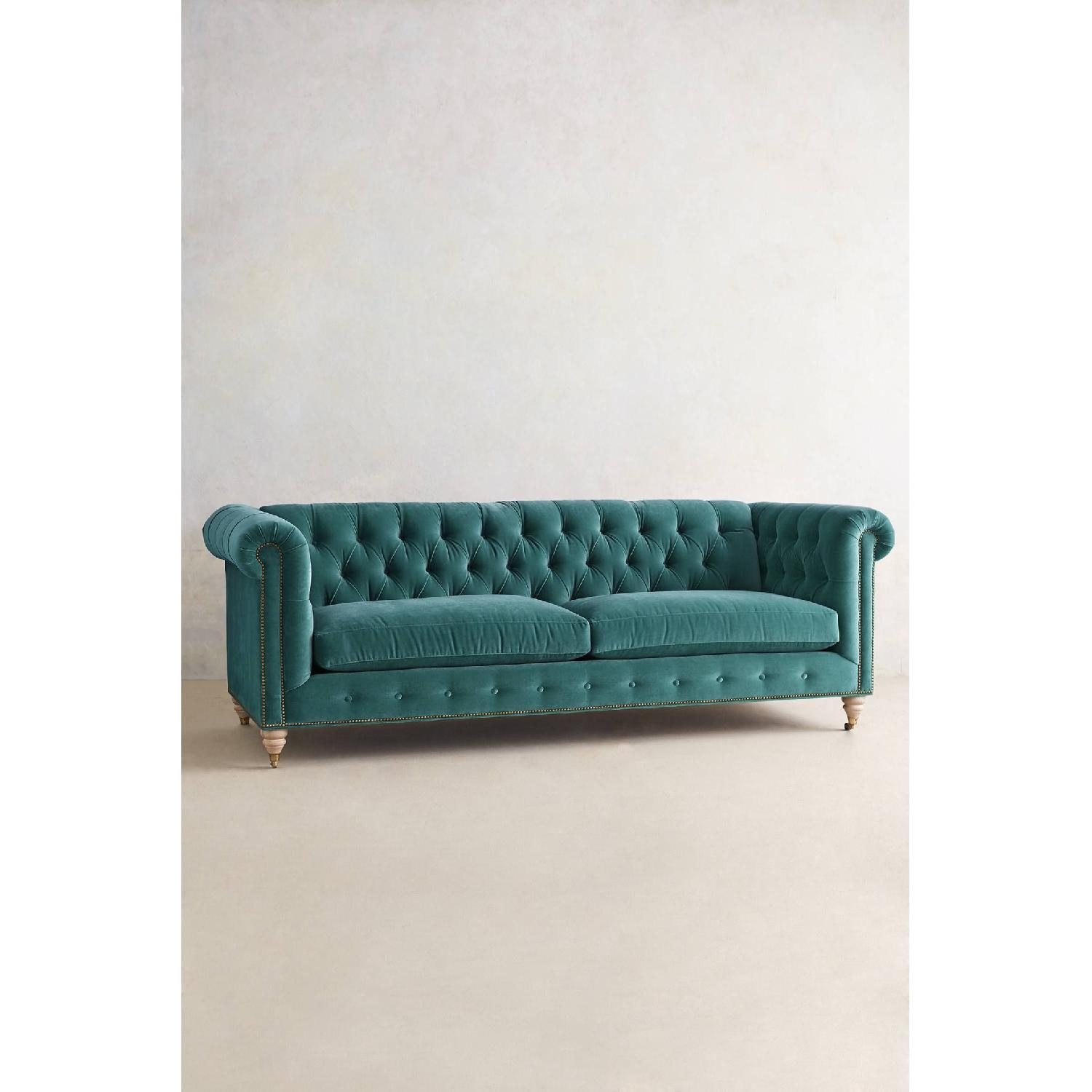 Teal tufted sofa 2