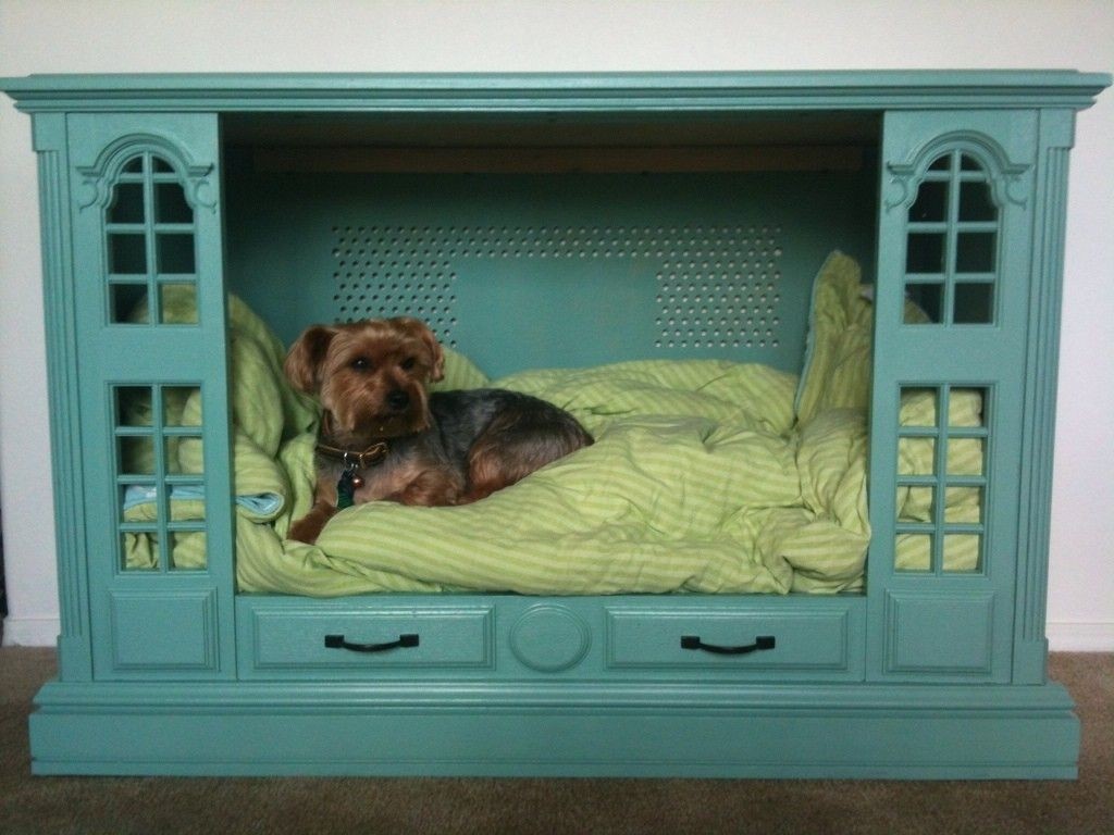 Dog bed next to bed