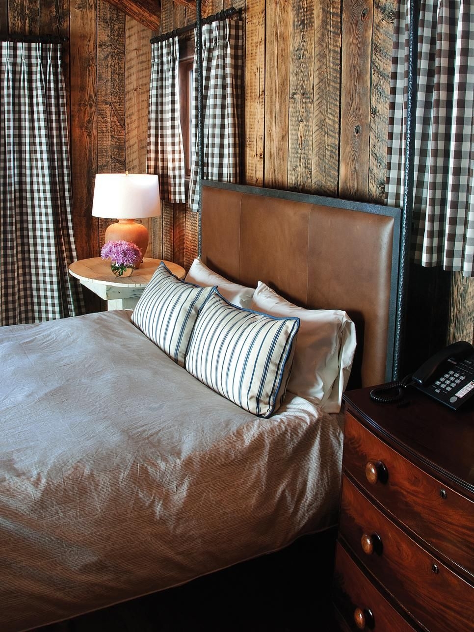 Leather and wood headboard 1