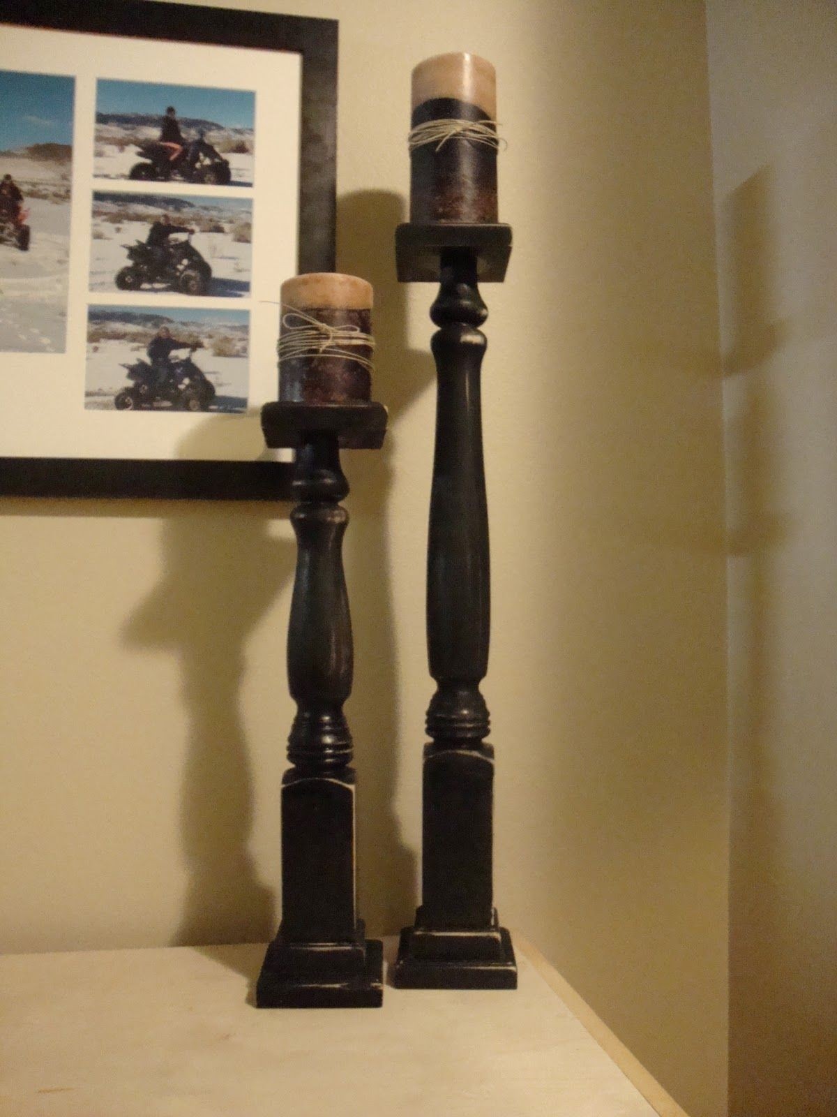 Shabby chic candle holders