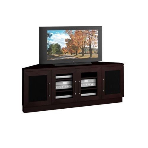 Contemporary 60 inch wenge tv entertainment corner console furnitech corner