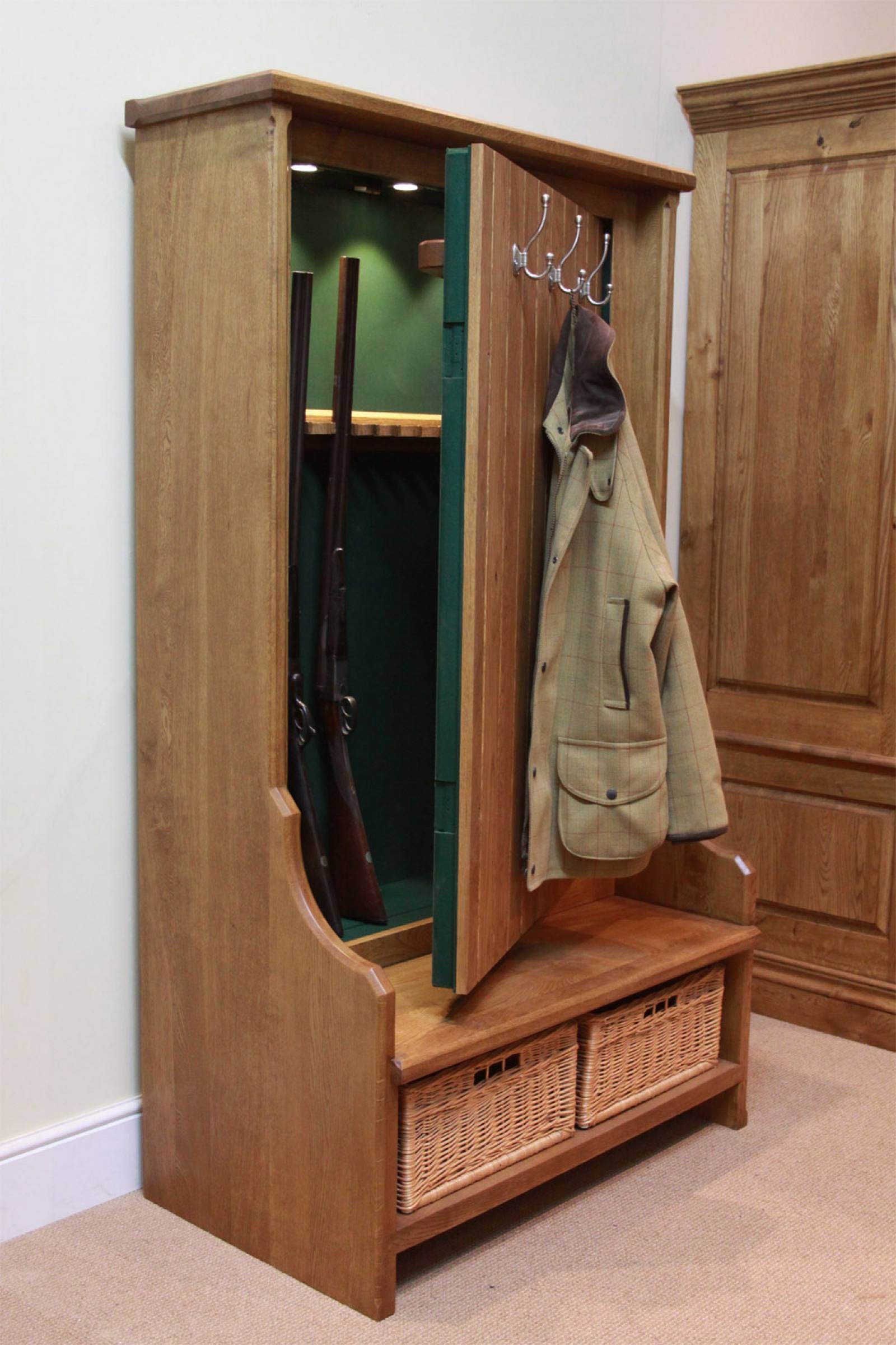 Hall tree coat rack storage bench