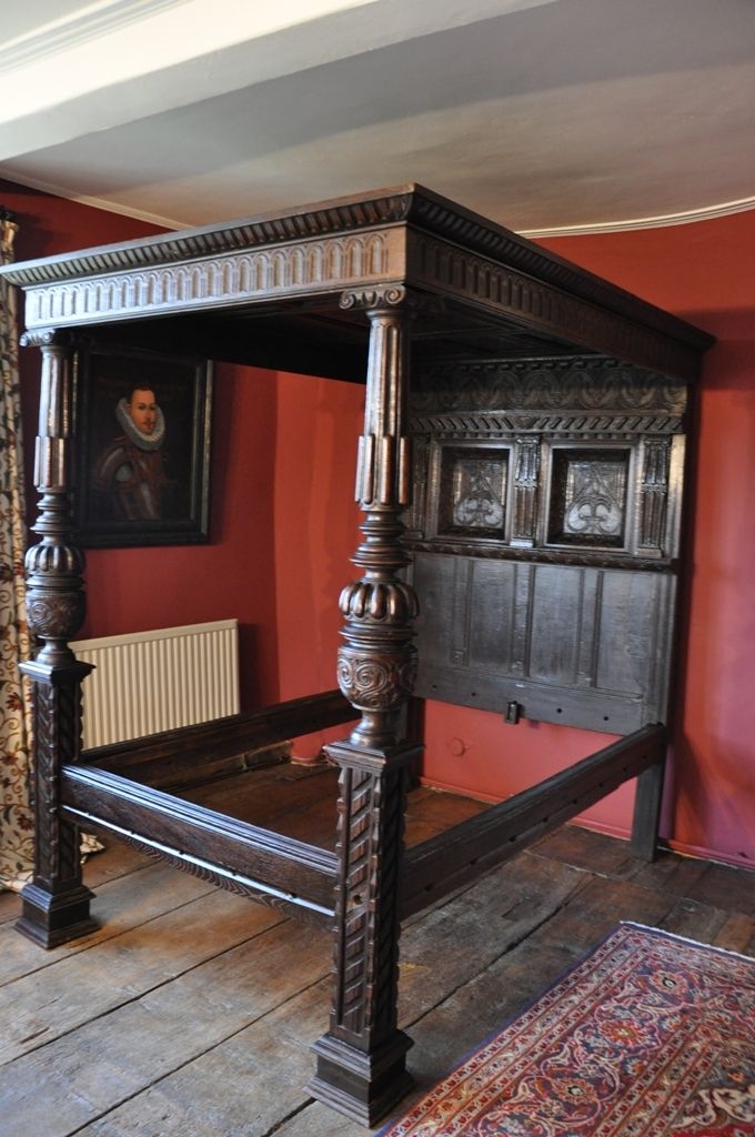 Oak four poster bed