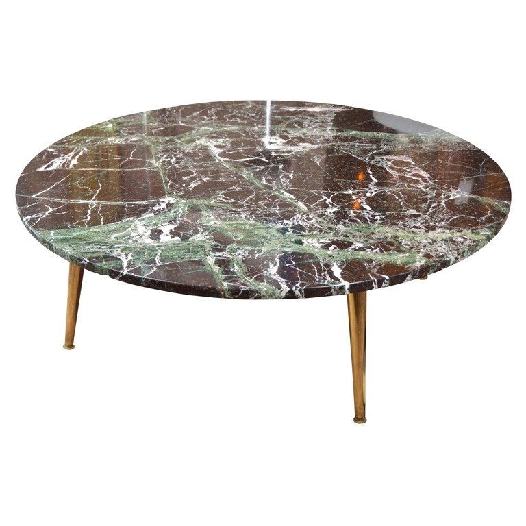 Round stone top coffee table 3