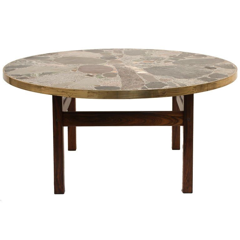 Travertine stone coffee table