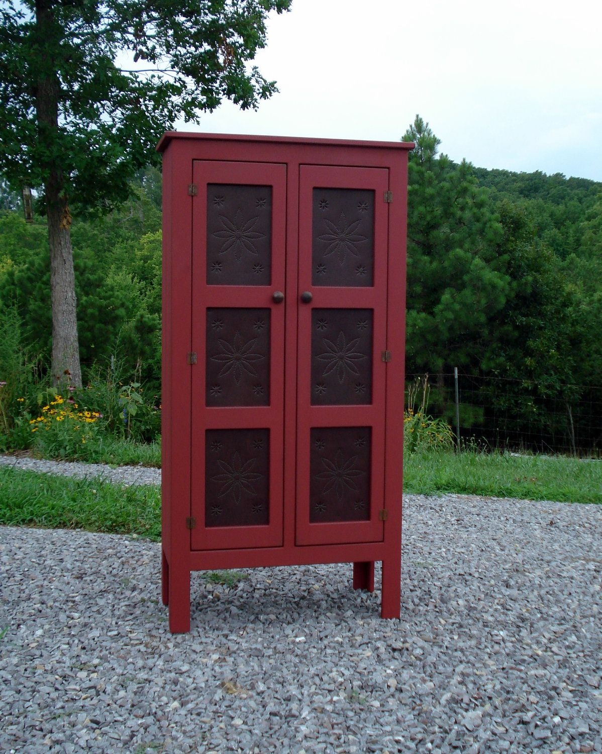 Buffet pie safe w tin punch doors