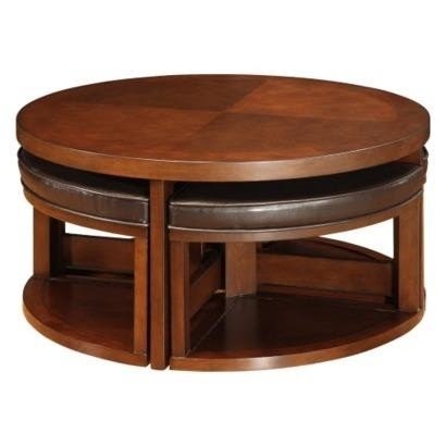 Coffee table with pull out ottomans