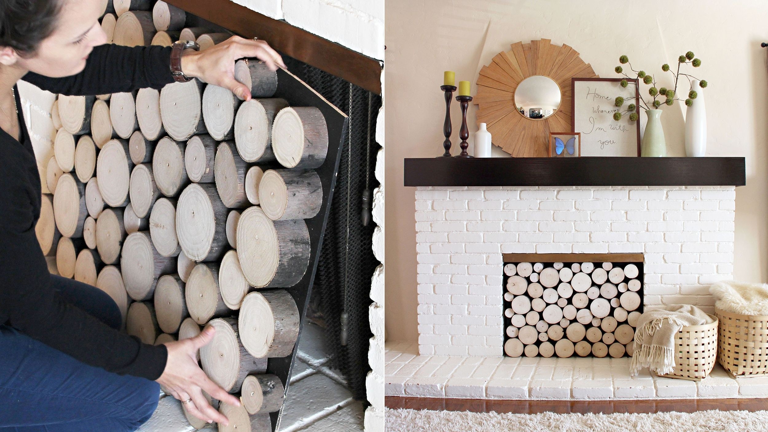 Decorative fireplace screens painted
