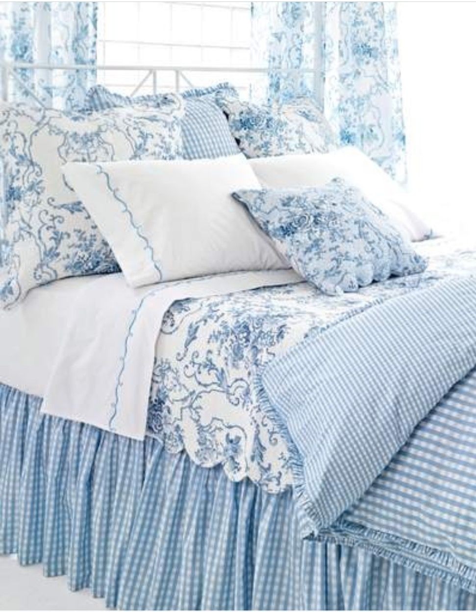 Embroidered hem white bluesheet set sheet sets seasons gifts and