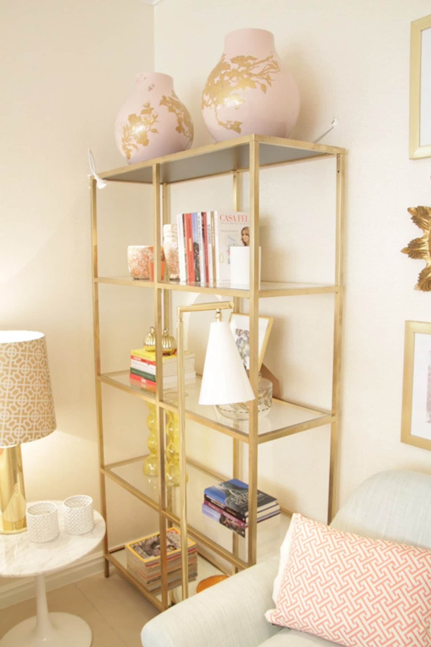 Glass shelving units living room 9