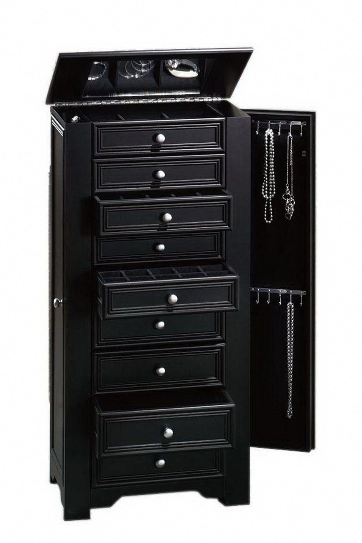 Hardwood jewelry armoire