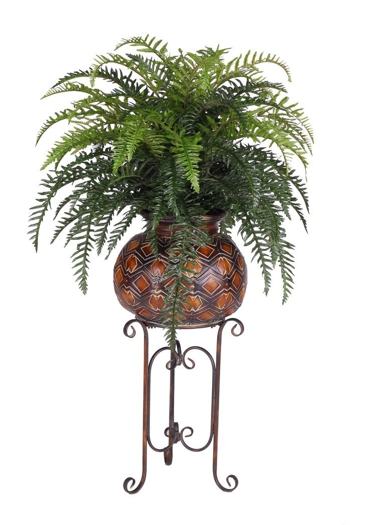 House of Silk Flowers Artificial Fern Tribal Pot, Large