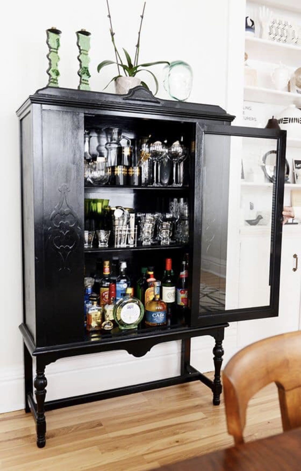 Locked liquor cabinet