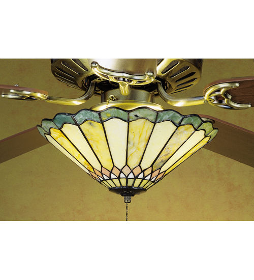 Meyda 27449 12 Inch W Jadestone Carousel Fan Light Ceiling Fixture