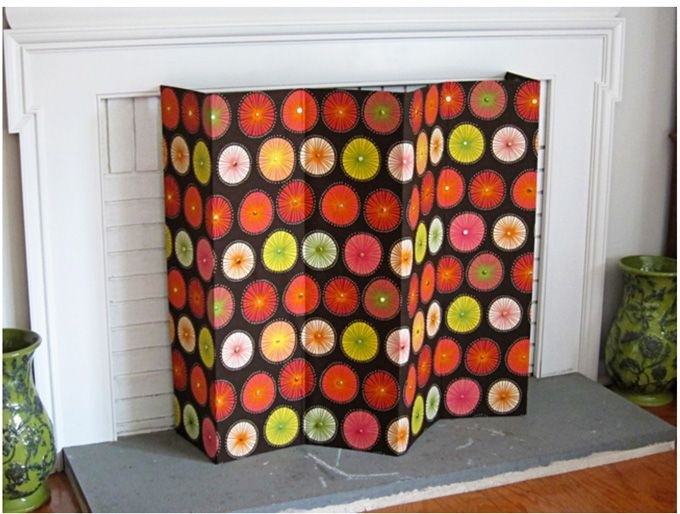 Painted fireplace screens