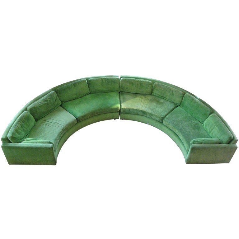 Semi Circular Curved Sectional Sofa Milo Baughman