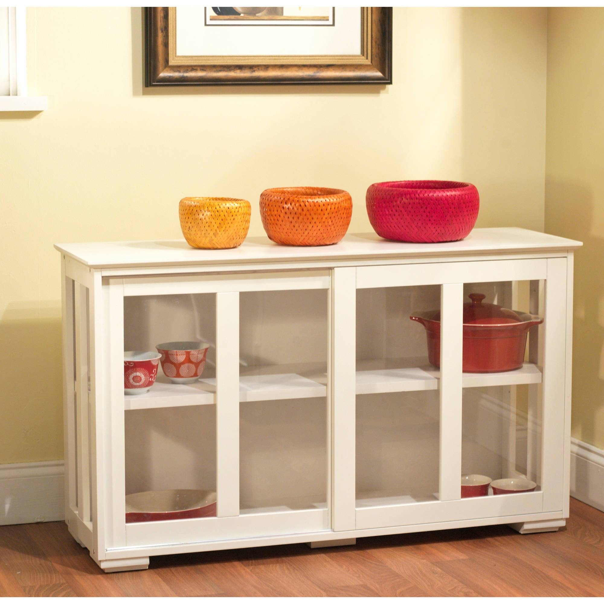 Sliding door stackable cabinet