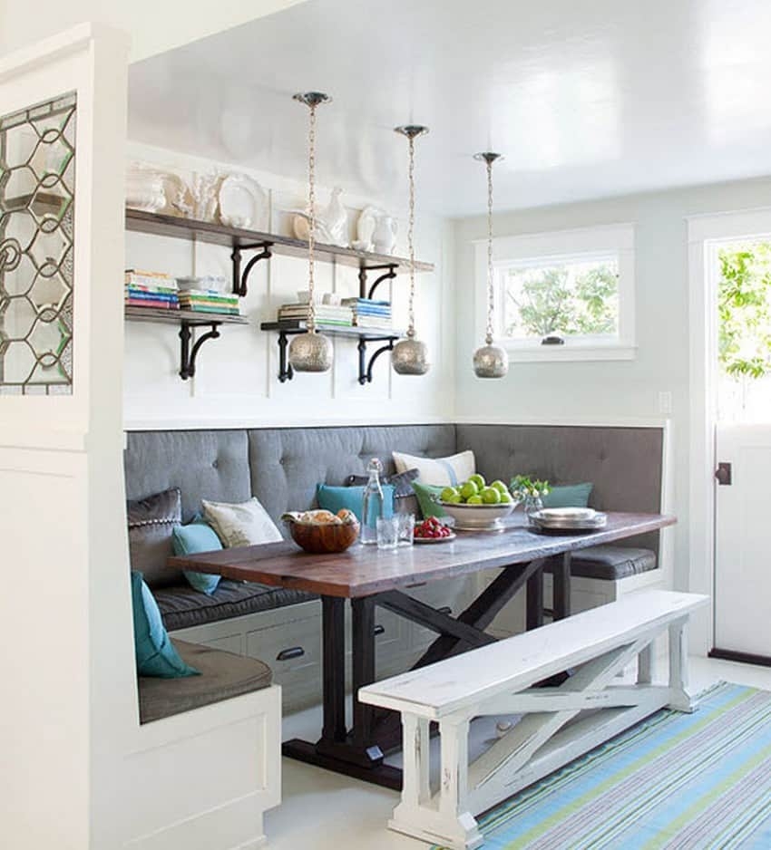 Upholstered high back dining benches