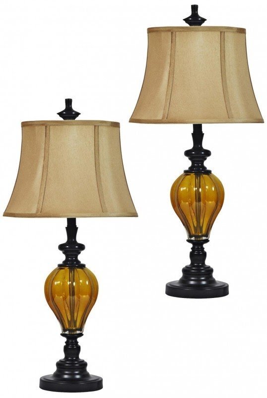 Antique glass table lamp